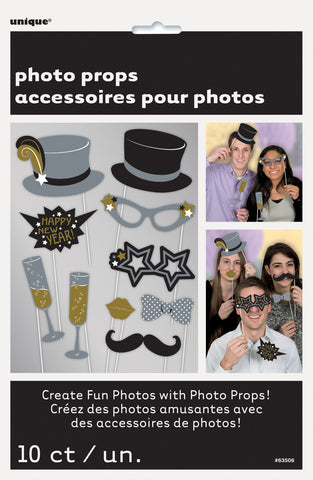Jazzy New Year Photo Booth Props 10 pcs