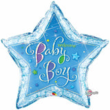 Holographic Welcome Baby Boy Star Foil Balloon