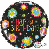 Holographic Birthday Funky Dots Foil Balloon