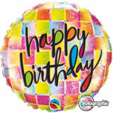 Holographic Birthday Kaleidoscope Foil Balloon