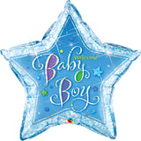 Holographic Welcome Baby Boy Star Foil Balloon 