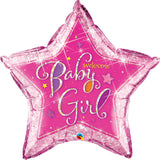 Holographic Welcome Baby Girls Star Foil Balloon 