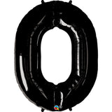  Number Zero Onyx Black 39 inch  Number Foil Balloons 