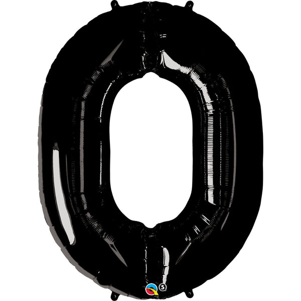  Number Zero Onyx Black 39 inch  Number Foil Balloons 