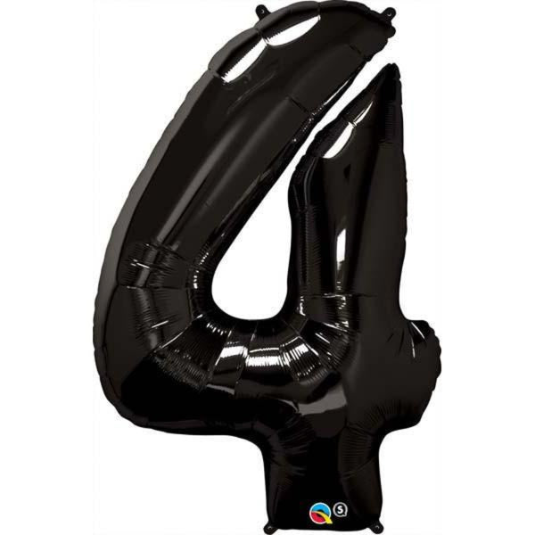  Number Four Onyx Black 41 inch  Number Foil Balloons 