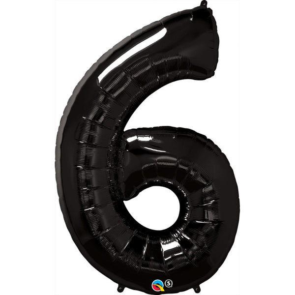  Number Six Onyx Black 42 inch  Number Foil Balloons 