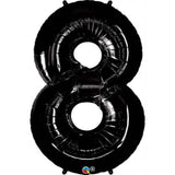  Number Eight Onyx Black 42 inch  Number Foil Balloons 