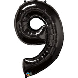 Number Ninch e Onyx Black 42 inch  Number Foil Balloons 
