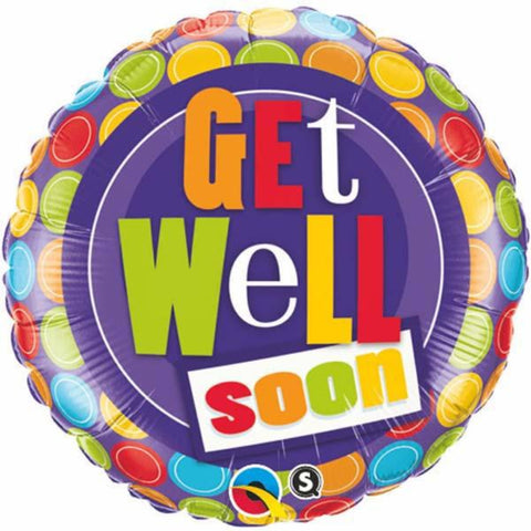 Get Well Dot Patterns Foil Balloon