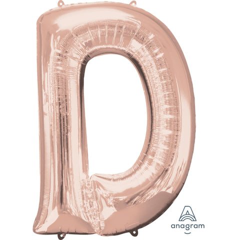 Letter D Rose Gold Foil Balloon  