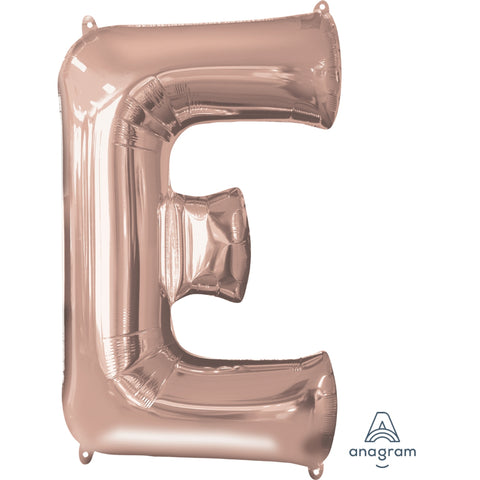 Letter E Rose Gold Foil Balloon  