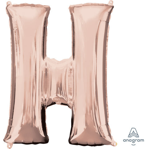 Letter H Rose Gold Foil Balloon  