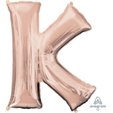 Letter K Rose Gold Foil Balloon  