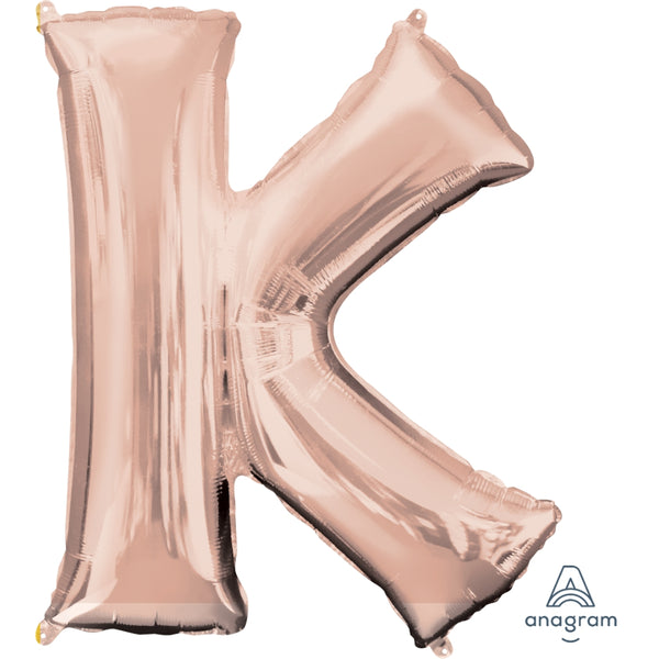 Letter K Rose Gold Foil Balloon  