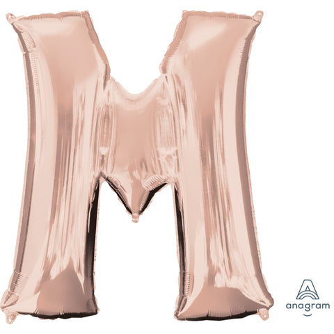 Letter M Rose Gold Foil Balloon  