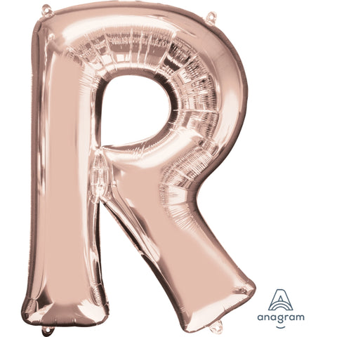 Letter R Rose Gold Foil Balloon  