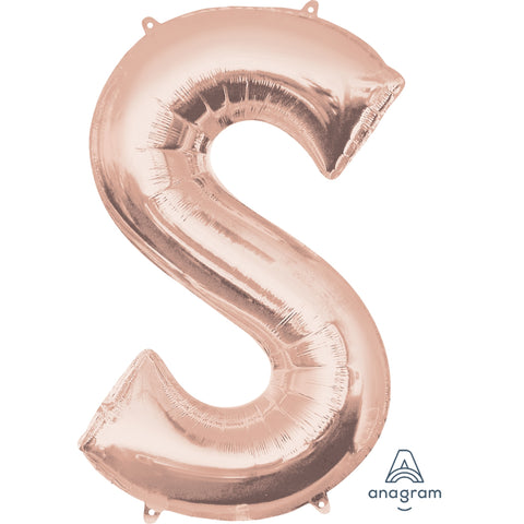 Letter S Rose Gold Foil Balloon  