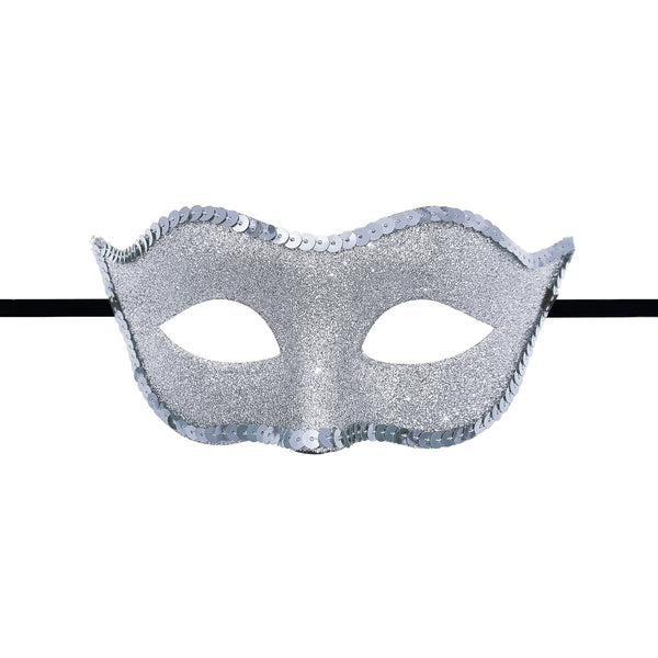 '-Glitter Eye Mask with Sequins Silver