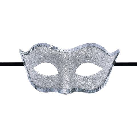 '-Glitter Eye Mask with Sequins Silver