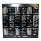12in Silver Black Asst. New Year Luxury Crackers 6Pcs/Box