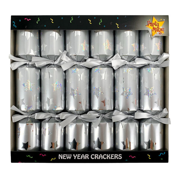 New Year Luxury Crackers 12" Silver 50Pcs/Box