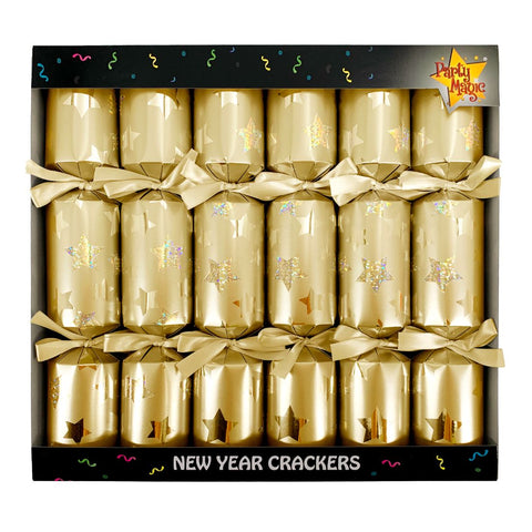 New Year Luxury Crackers 12" Gold 6Pcs/Box