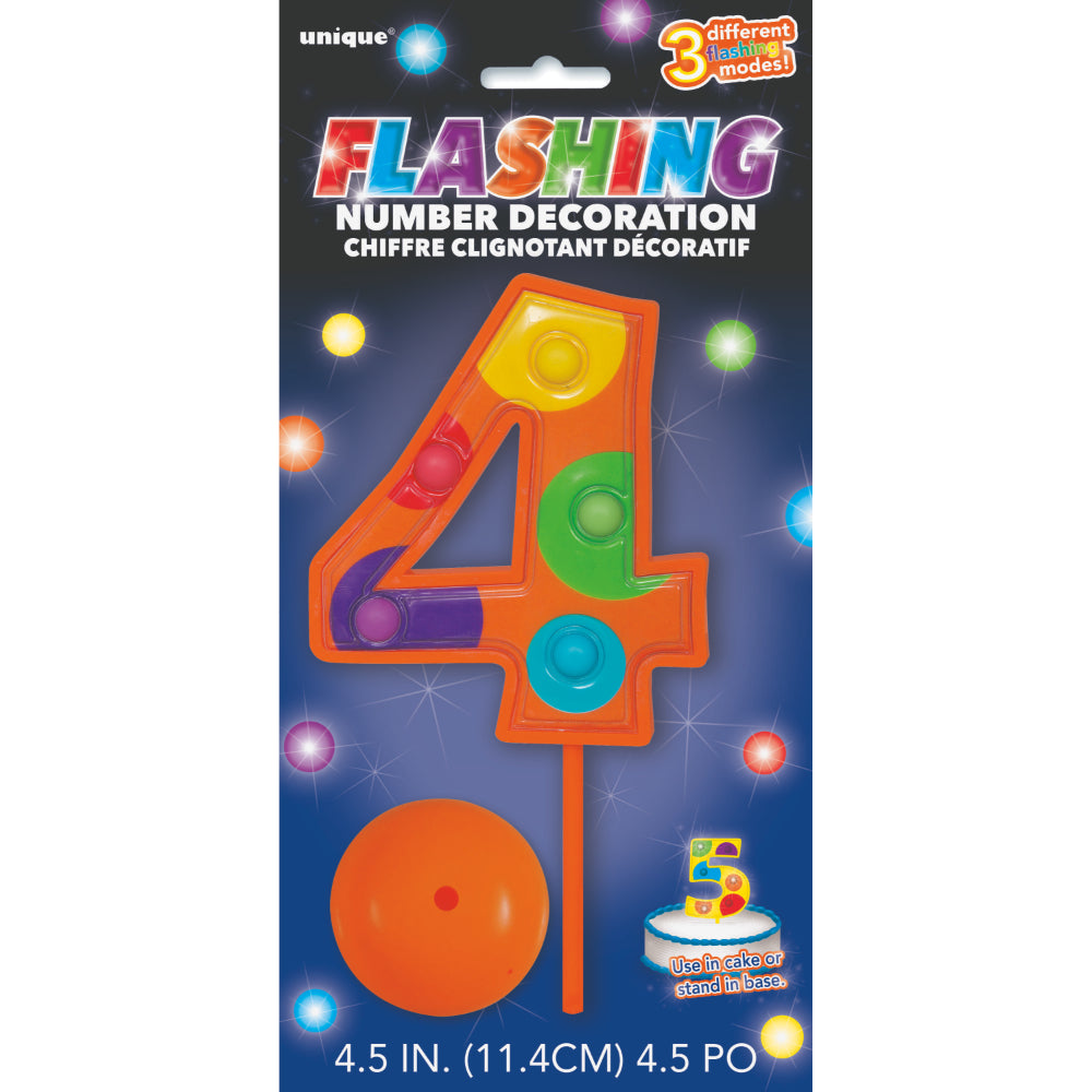 Flashing Number Decoration Number 4