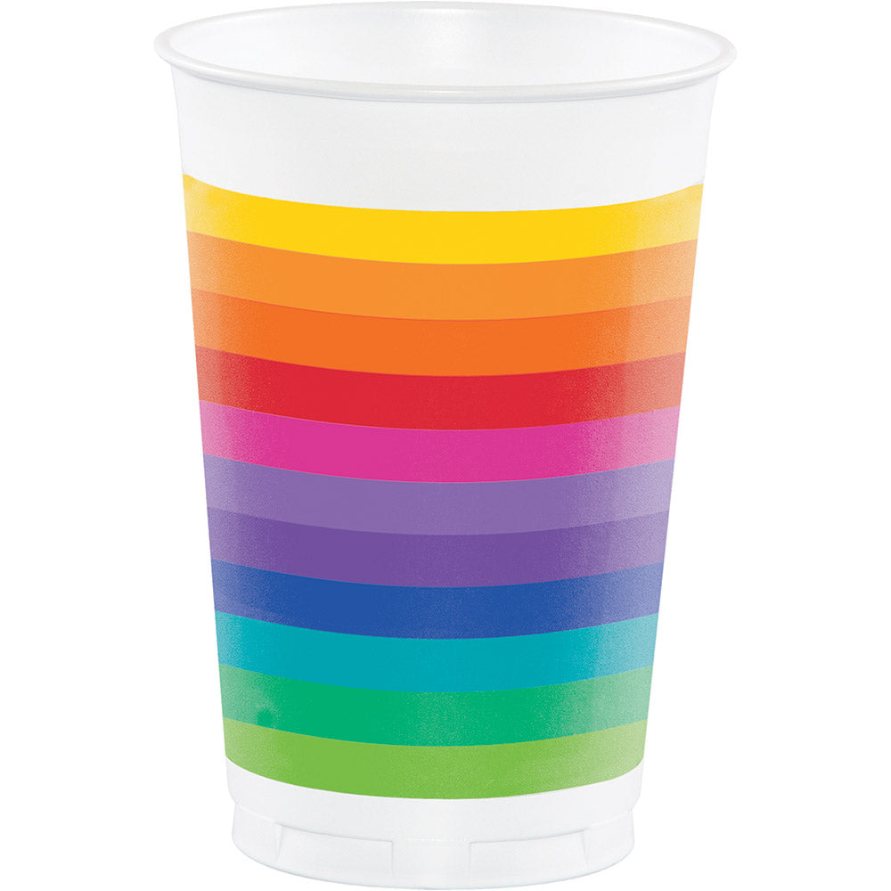  Rainbow Printed Plastic Cups 