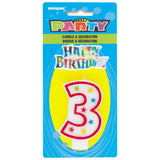Numerical 3 Glitter Candle With Cake D̩cor