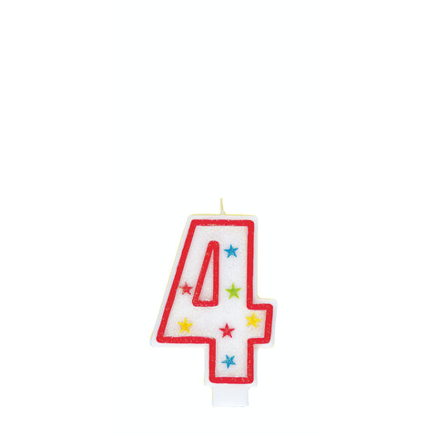 Numerical 4 Glitter Candle With Cake D̩cor