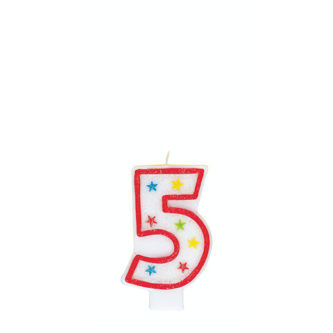 Numerical 5 Glitter Candle With Cake D̩cor