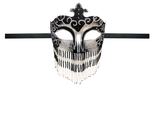 Harem Girl Beaded Mask Black & Silver