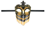 Harem Girl Beaded Mask Green & Gold