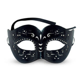 Leatherette Mask With Diamond & Ribbon Black