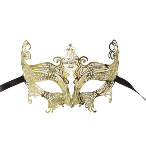 Gold Metal Mask With Diamonds