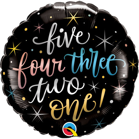 Five Four Three Two One! Round Foil Balloon 18Inch
