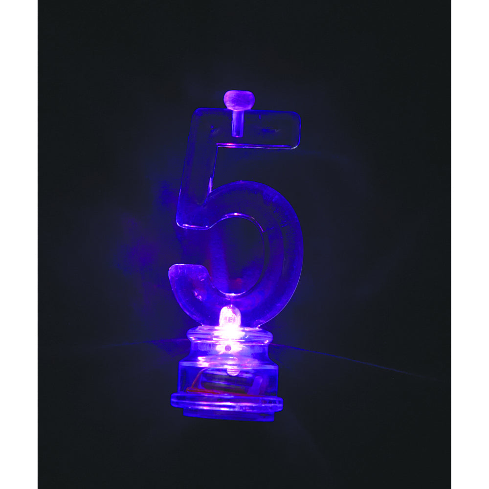 Flashing Candle Holders # 5 With 4 Birthday Candles