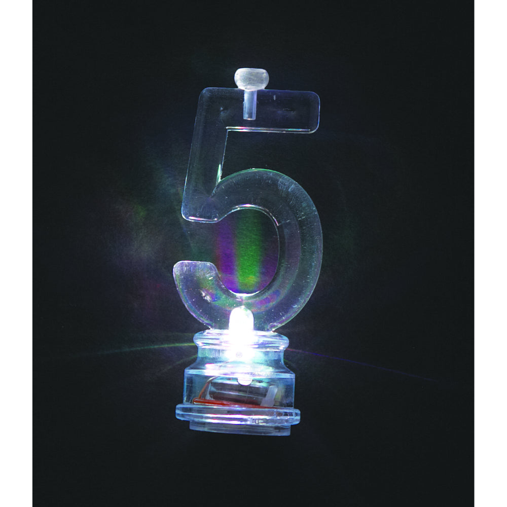 Flashing Candle Holders # 5 With 4 Birthday Candles
