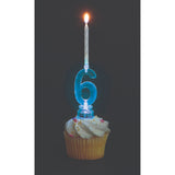 Flashing Candle Holders # 6 With 4 Birthday Candles