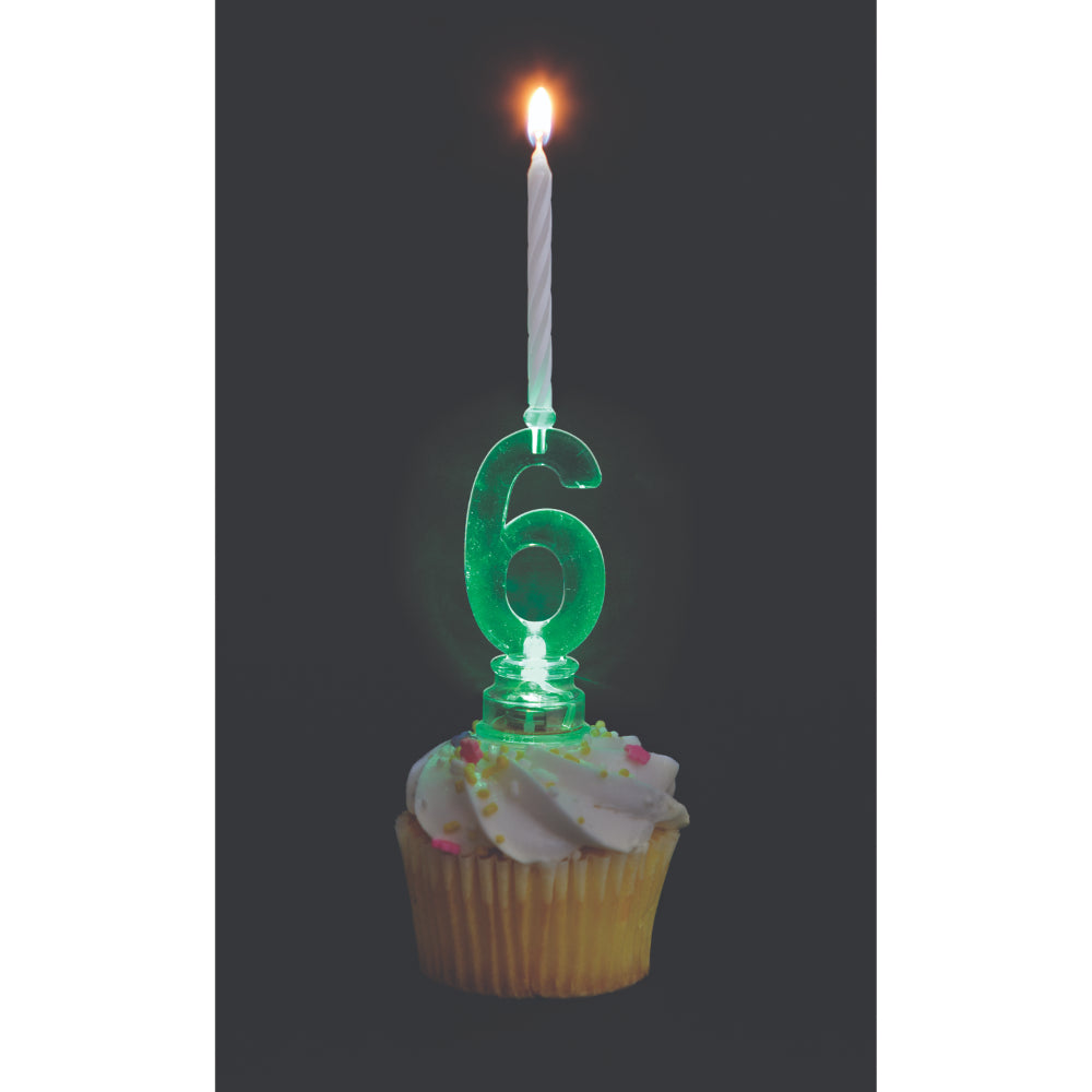 Flashing Candle Holders # 6 With 4 Birthday Candles