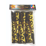 7.5in New Year Horns With Animal Print Gold,6pc