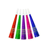 Colorful Polka Foil Horns 8cm 6Pcs/pack