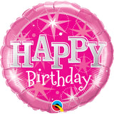 Round Foil Balloon Balloon - Birthday Pink Sparkle