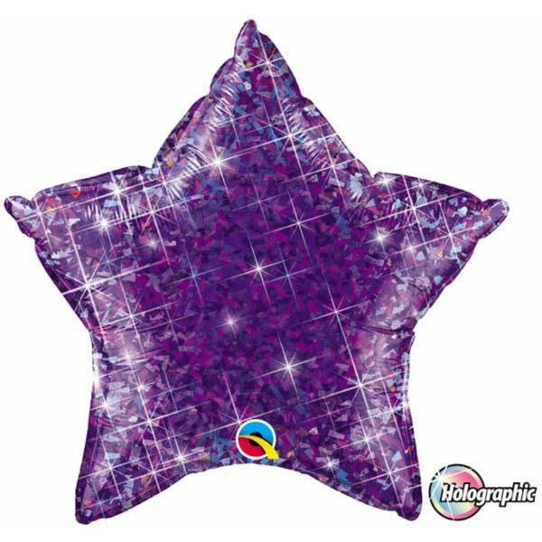 Holographic Star Jewel  Foil Balloon 