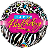 Birthday Leopard Zebra Patterns Foil Balloon 