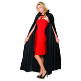 Long Black Crushed Velvet Cape