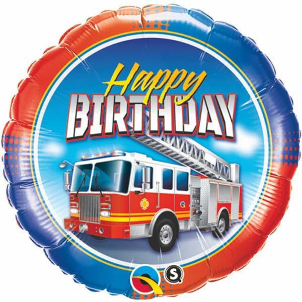 Birthday Fire Truck Foil Balloon  