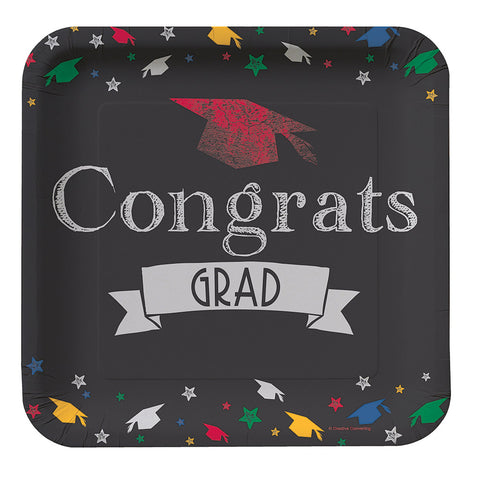  Chalk It Up Grad Deep Dish Square Dinner Plate 
