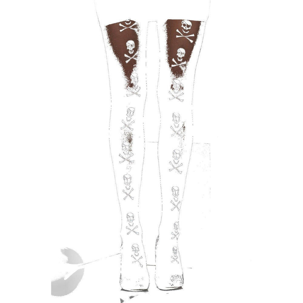 Opaque Tights With Skull & Crossbones