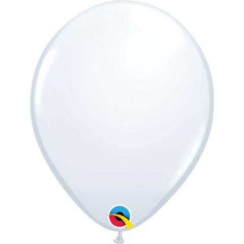  Standard Colours 11in White Latex Balloons 6 pieces